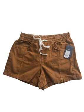 NWT Universal Thread High Rise Drawstring Denim Shorts Rust Brown Women’s Medium